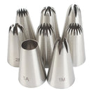 Kit 8 Bicos de Confeitar de Aço Inoxidável